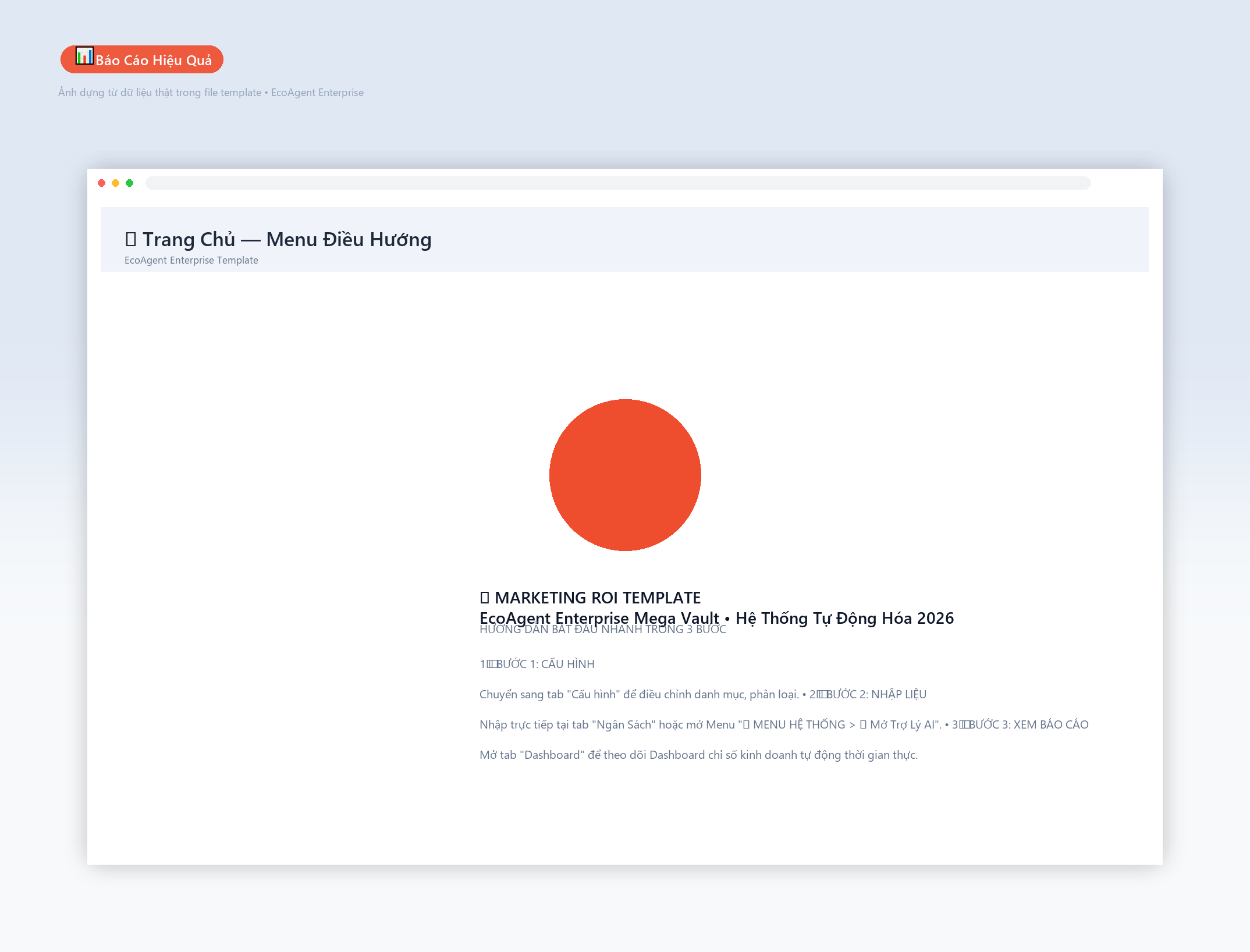 📊 Báo Cáo Hiệu Quả — Tự động tổng hợp từ Chiến Dịch + Leads: ROAS, CPL, conversion rate, doanh thu theo kênh, top 10 chiến dịch hiệu quả nhất.
