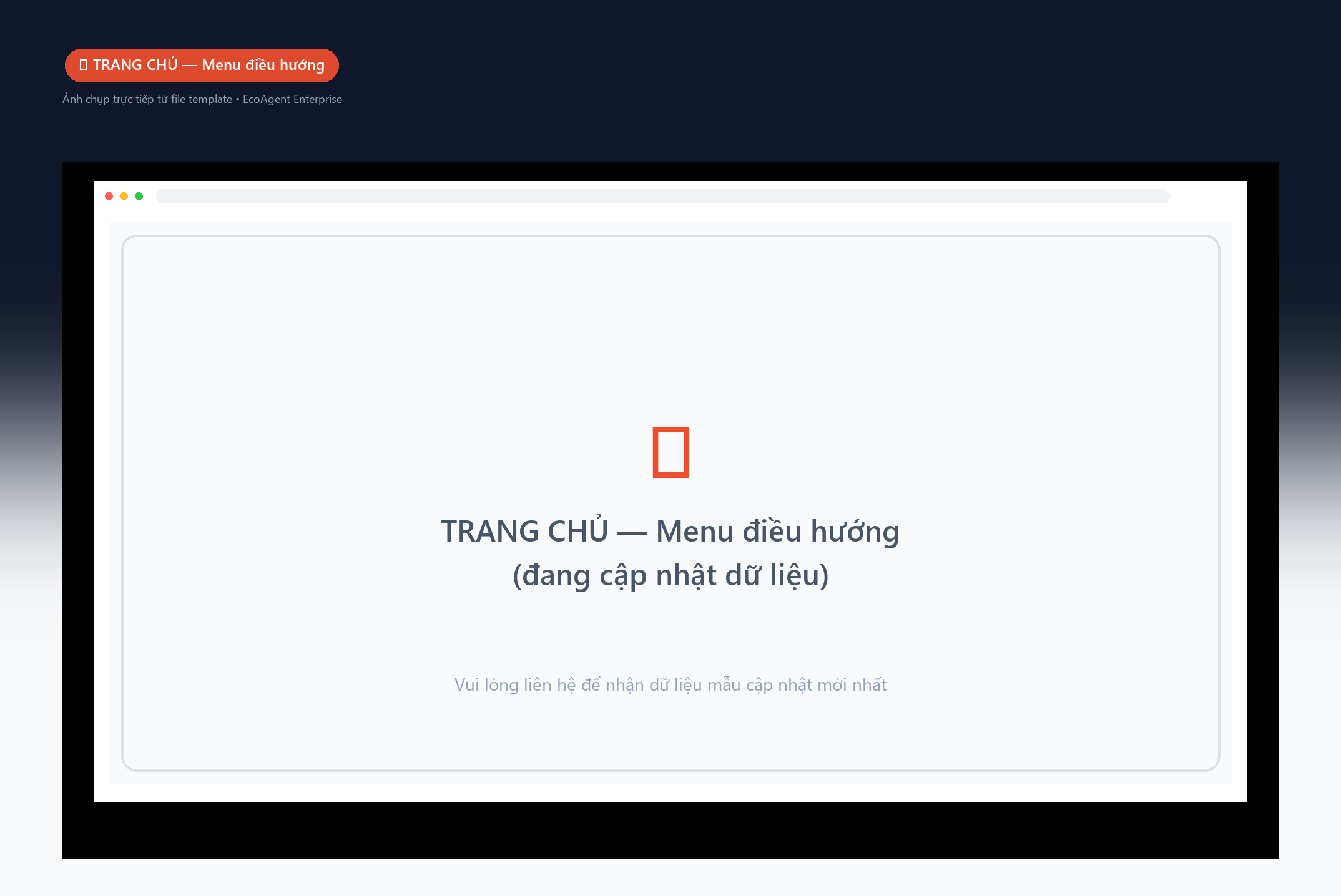 🏠 TRANG CHỦ — Menu điều hướng — Màn hình khởi động dẫn thẳng đến từng dự án, không cần mở nhiều file.