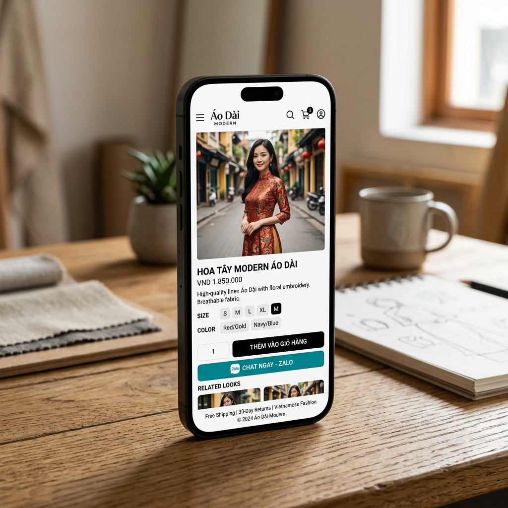 Thiết Kế Website Bán Hàng Chuẩn SEO Trọn Gói - Giao diện di động (Mobile Mockup)