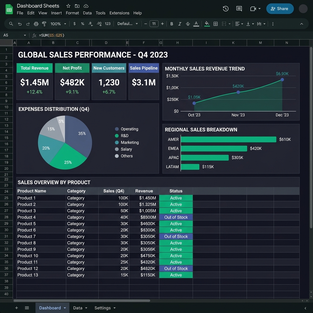 Google Apps Script Báo Cáo Trực Quan, Tự Động Quy Trình - Báo cáo Dashboard chuyên nghiệp